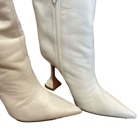 Revolve AMINA MUADDI Fiona Rain white leather boots, size 39 - Picture 8 of 16